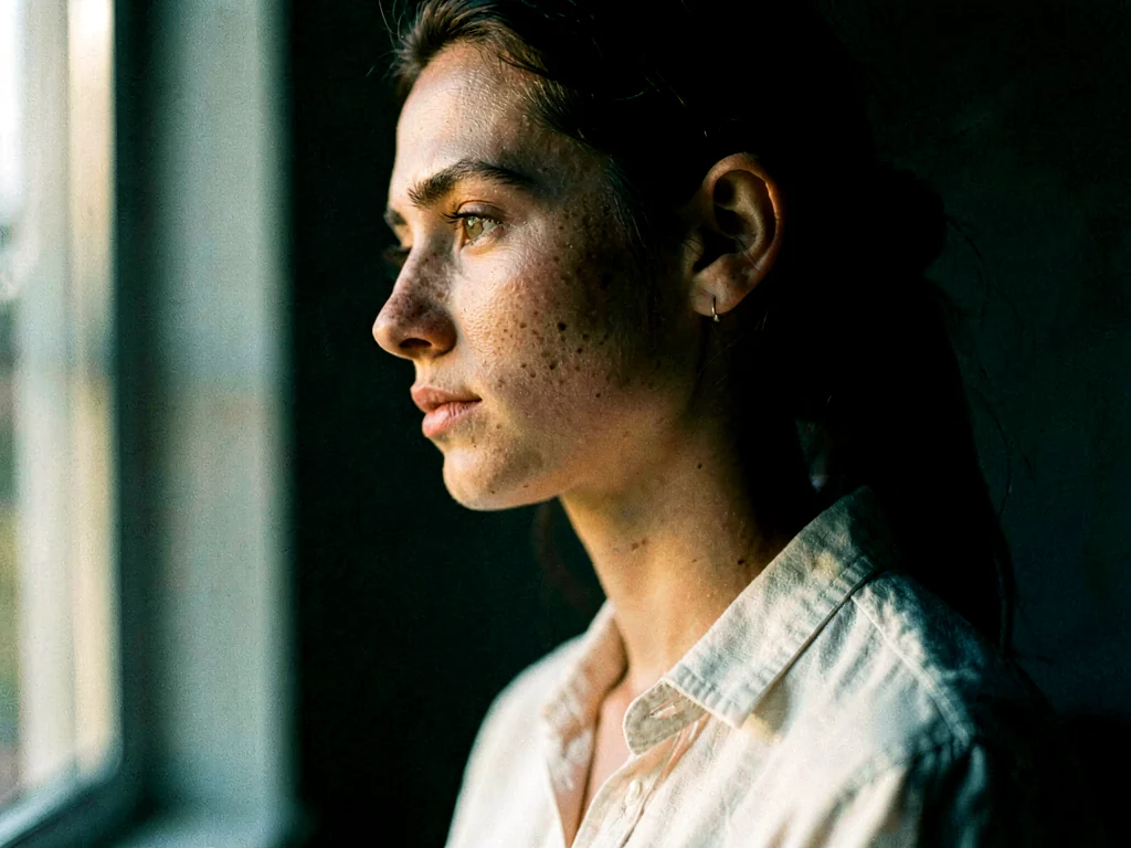 Locally generated portrait of a woman in window light.