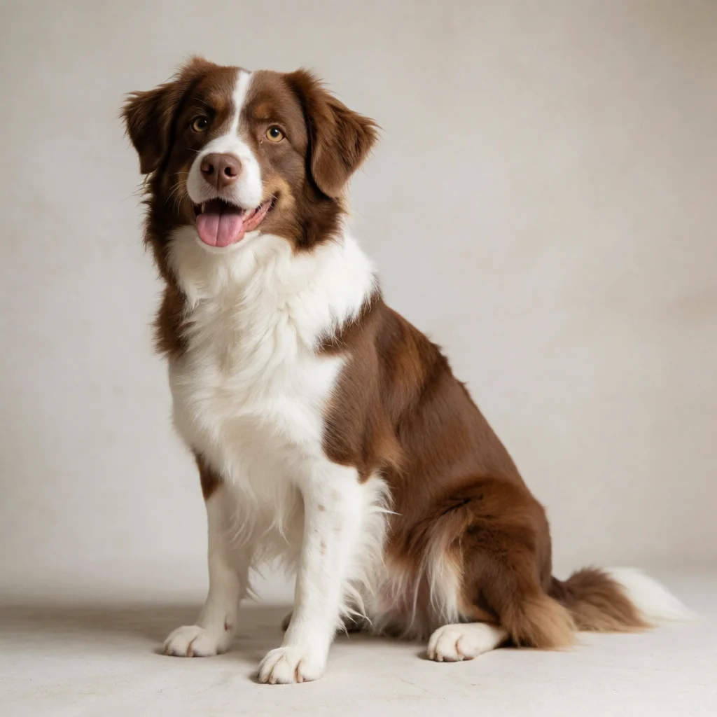 Second reference image, generated brown and white dog portrait.